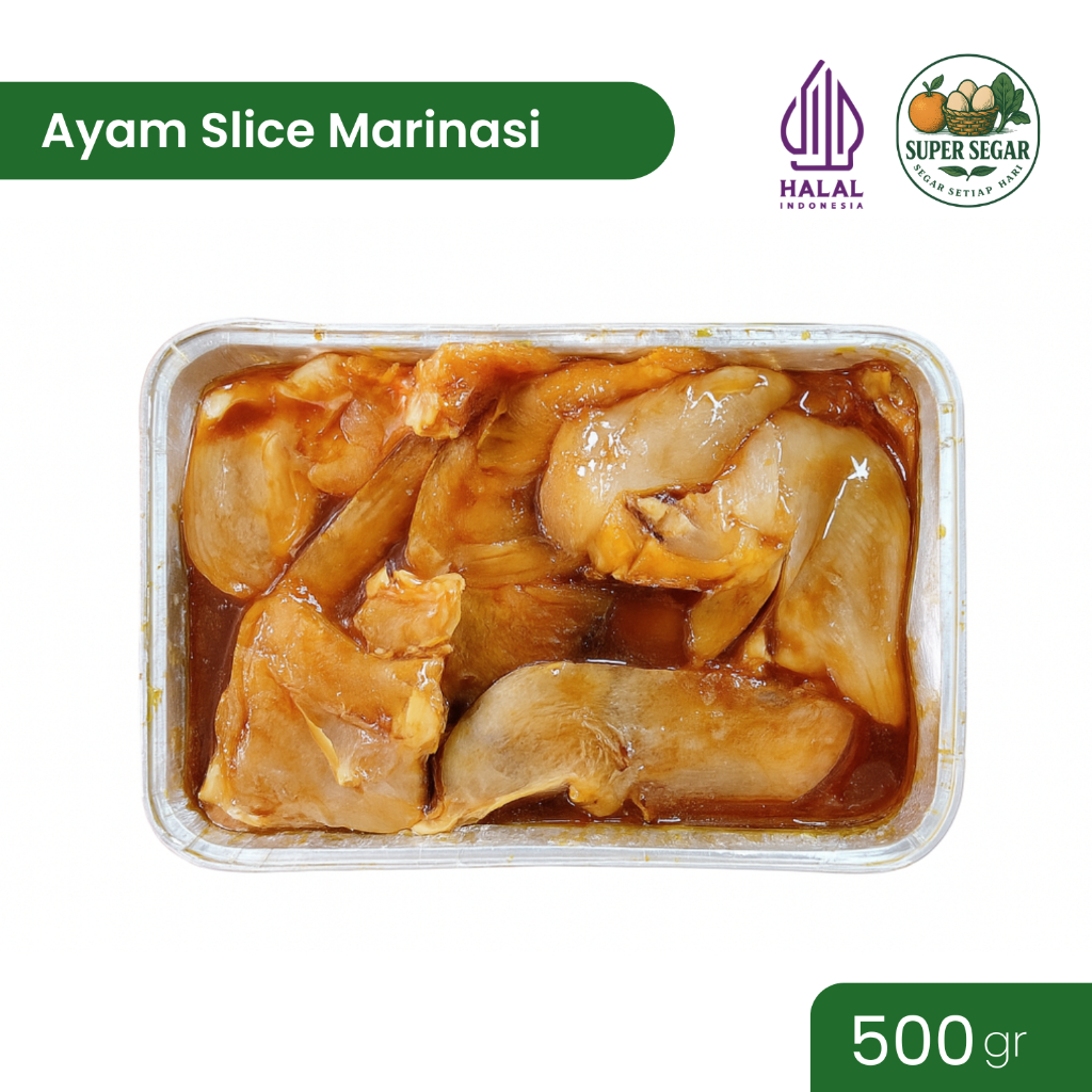 

Slice Marinasi Dada Ayam Bulgogi, BBQ, Teriyaki 500gr Super Segar