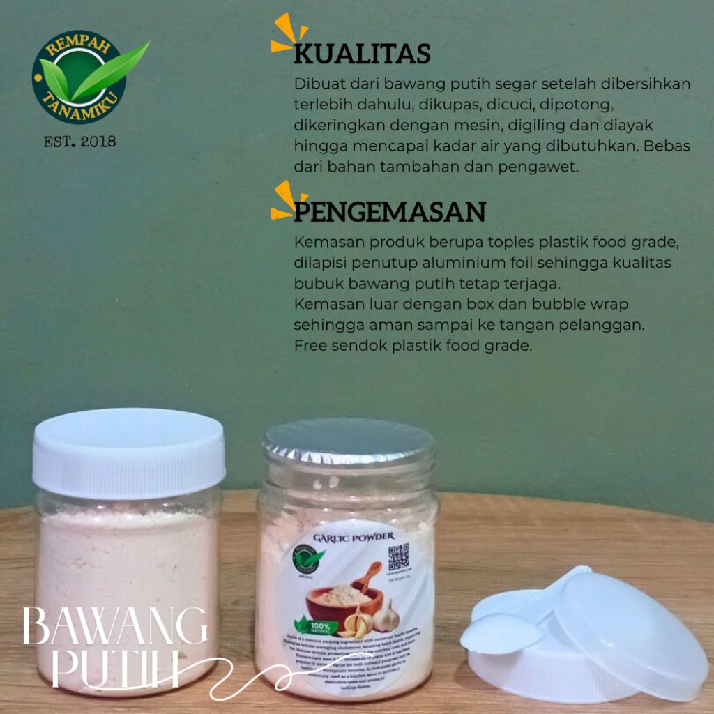 

Bubuk Bawang Putih 50 gram Premium Garlic Powder Premium