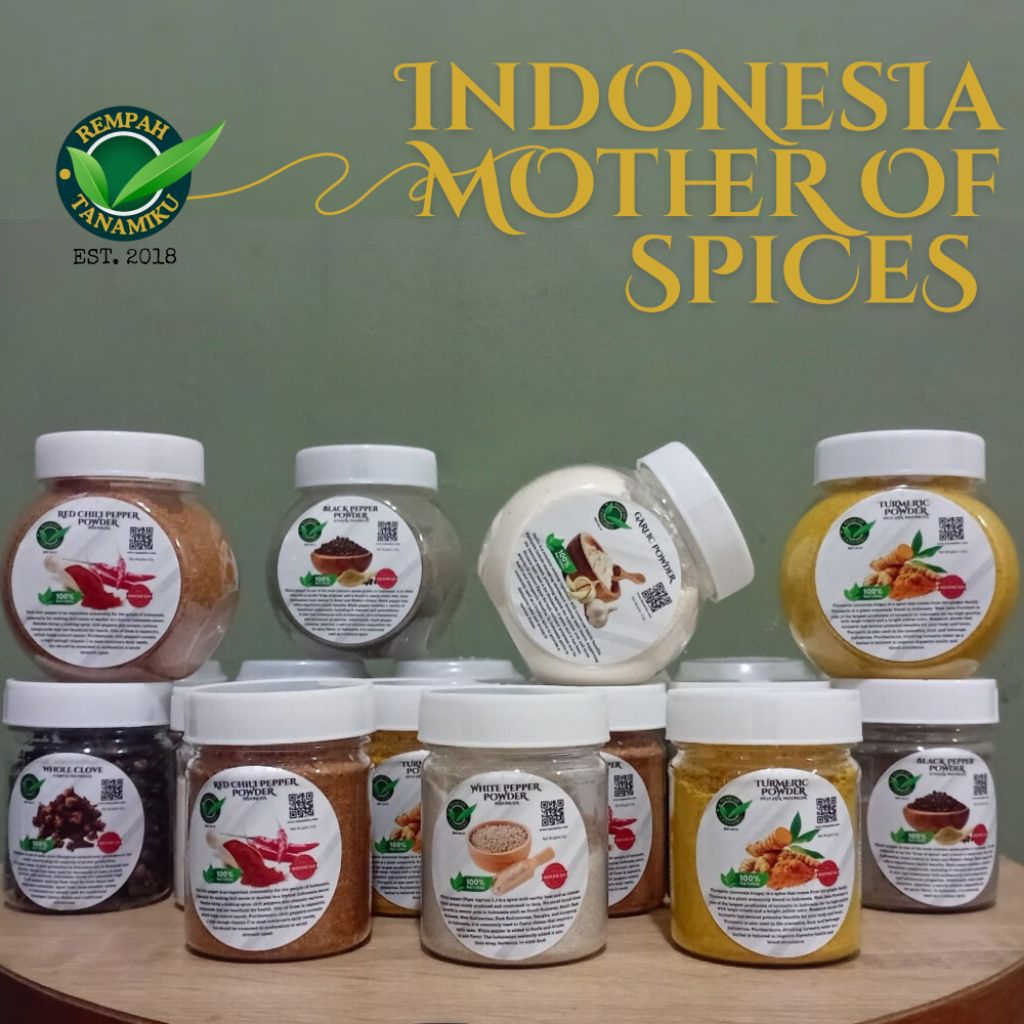 

Bumbu Dapur Bubuk 50 gram Lada Kunyit Bawang Putih Cabai Merah Kualitas Premium Bumbu Dapur Kunyit Lada Cabai Merah Bawang Putih Kemiri