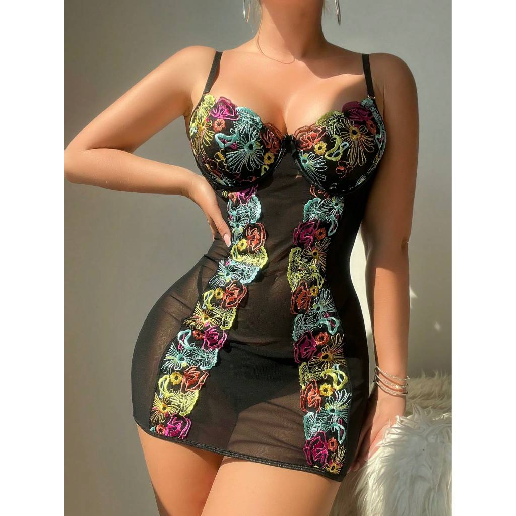 N4410 ukuran S - XL lingerie berkawat sexy kisser daster lingerie transparan