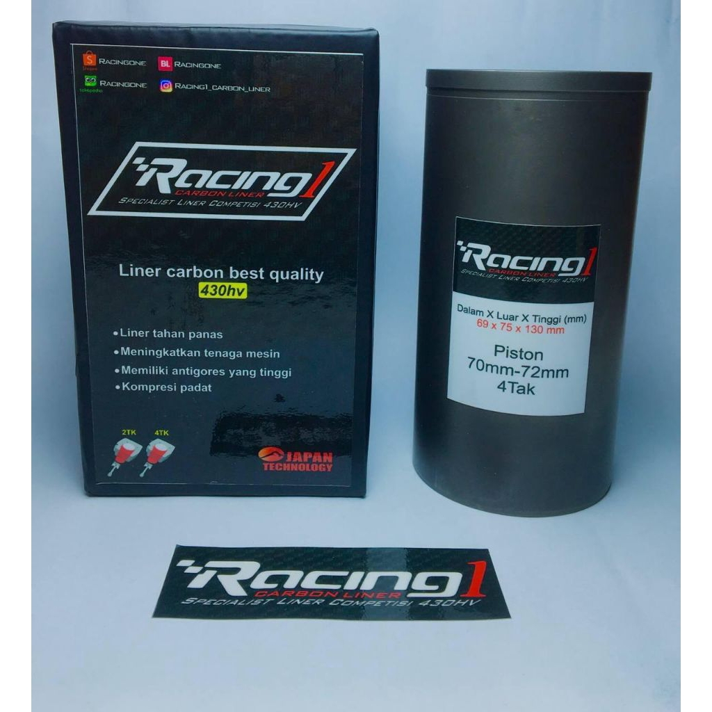 LINER CARBON RACING ONE PISTON 70-72 FULLCARBON 430HV 4TK