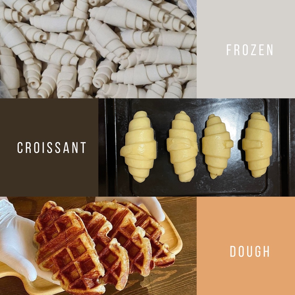 

BonPatis Frozen Croissant Croffle Dough 30g Ready To Bake Mix Butter