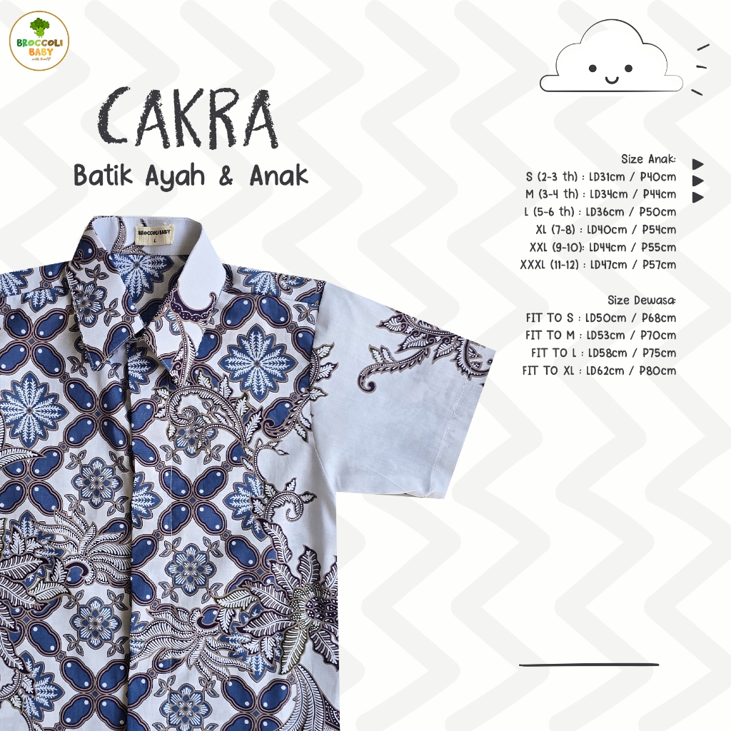 BROCCOLI BABY - Kemeja Batik Hem Anak CAKRA GIANDRA Lengan Pendek