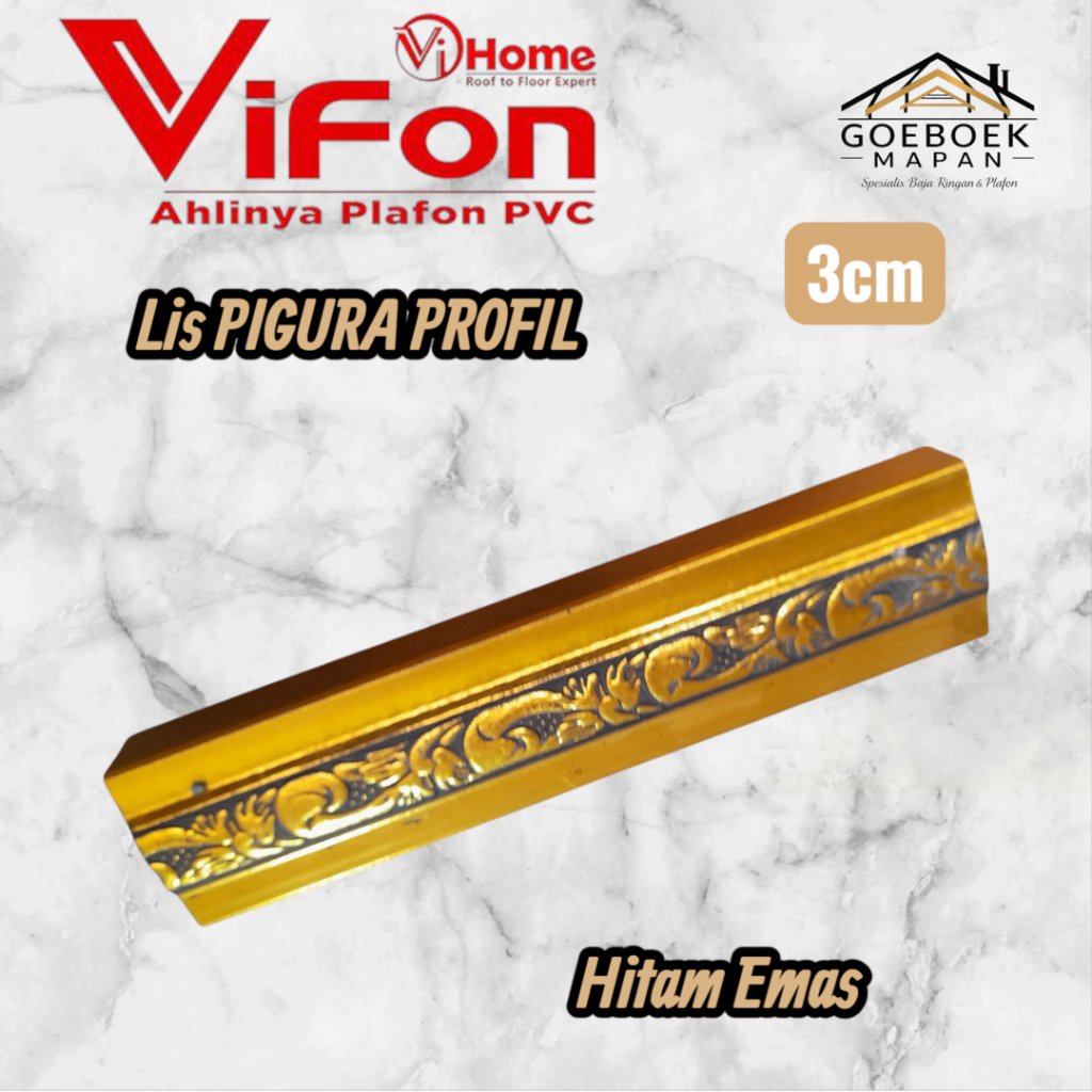 Lis Plafon PVC Pigura Profil Vifon Ahlinya Plafon PVC 3cm Panjang 4m