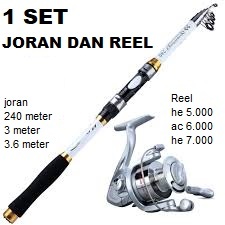 1 set alat pancing / set pancingan laut / 1 set pancingan laut ukuran 3 meter