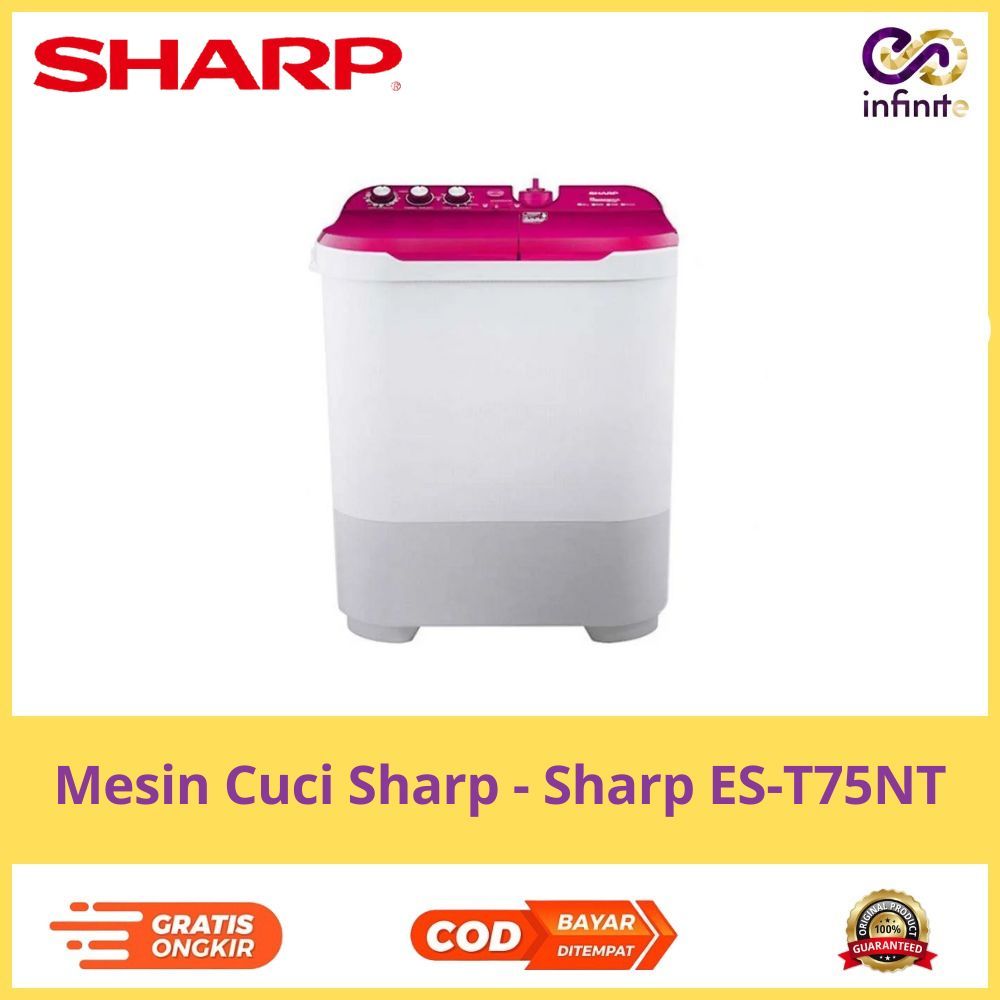 Mesin Cuci Sharp ES-T75NT Pink