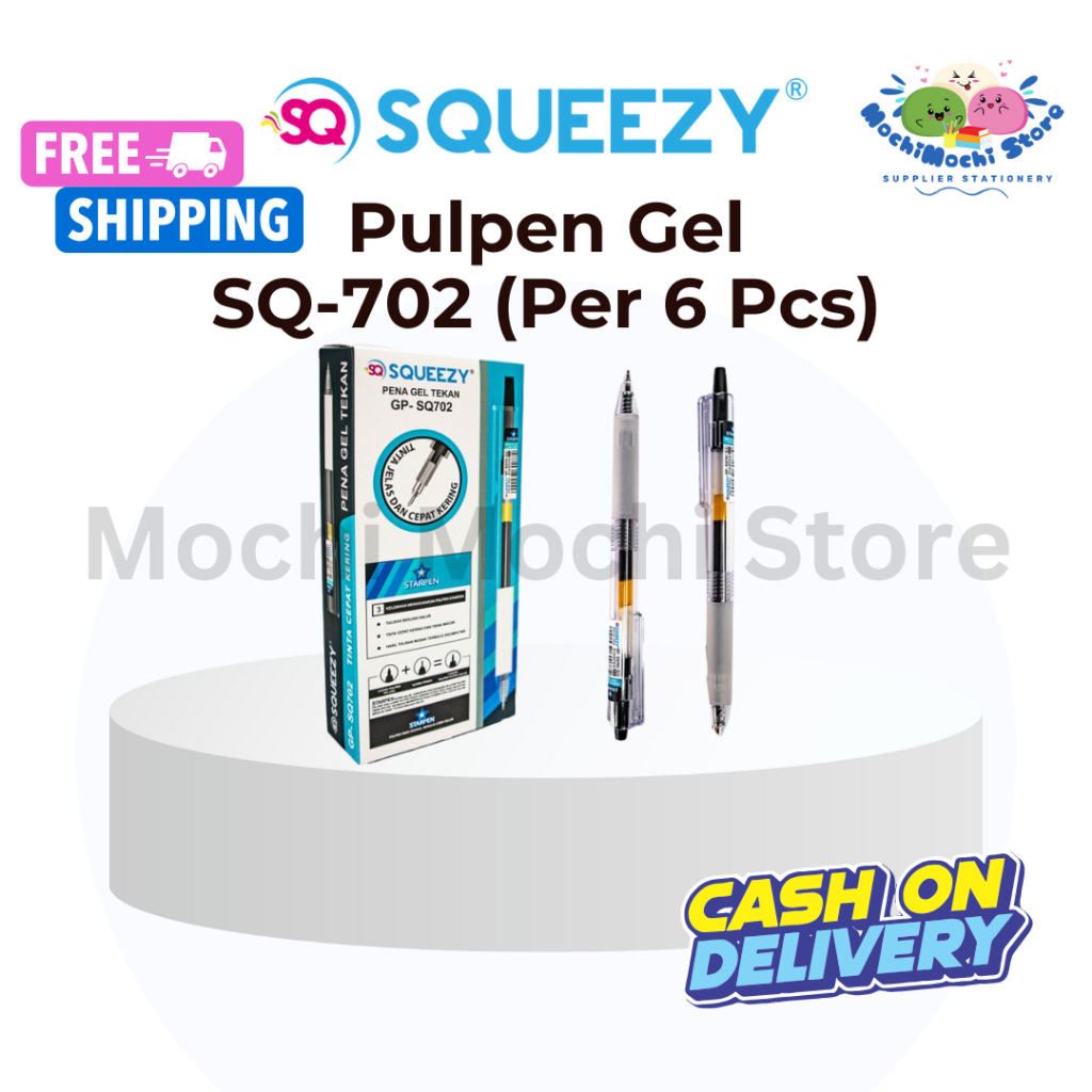 

HARGA GROSIR PER 6 PCS Pulpen Gel SQUEEZY GP-SQ702 | Pulpen Gel | Gel Pen | Tip 0.5mm | Pulpen Gel SQUEEZY GPSQ-702 | Bolpen Gel | Bolpoin | Pulpen Gel Tekan | Pelpen Cetek