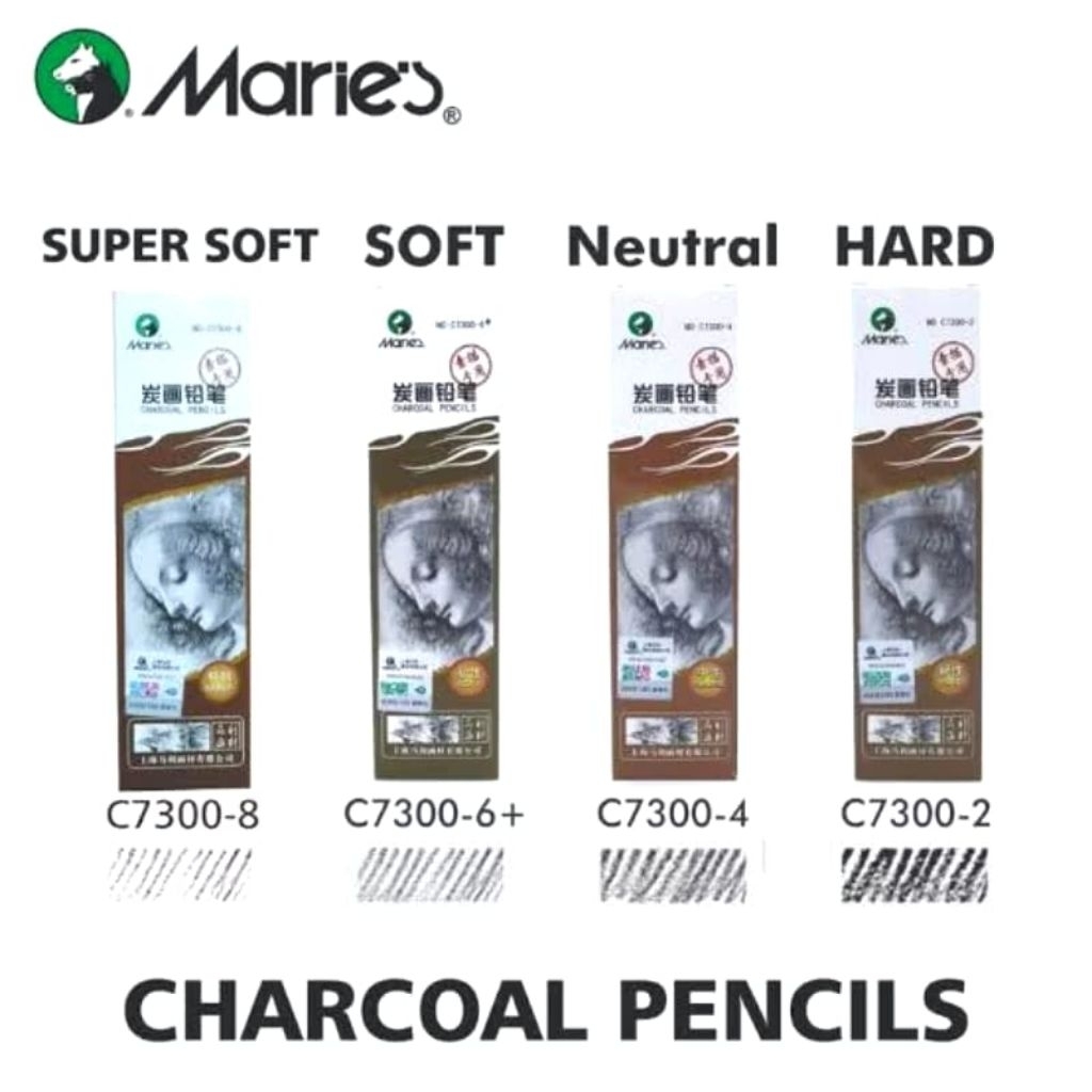 

MARIES C7300 SKETCH SHADING CHARCOAL PENCIL PENSIL ARANG