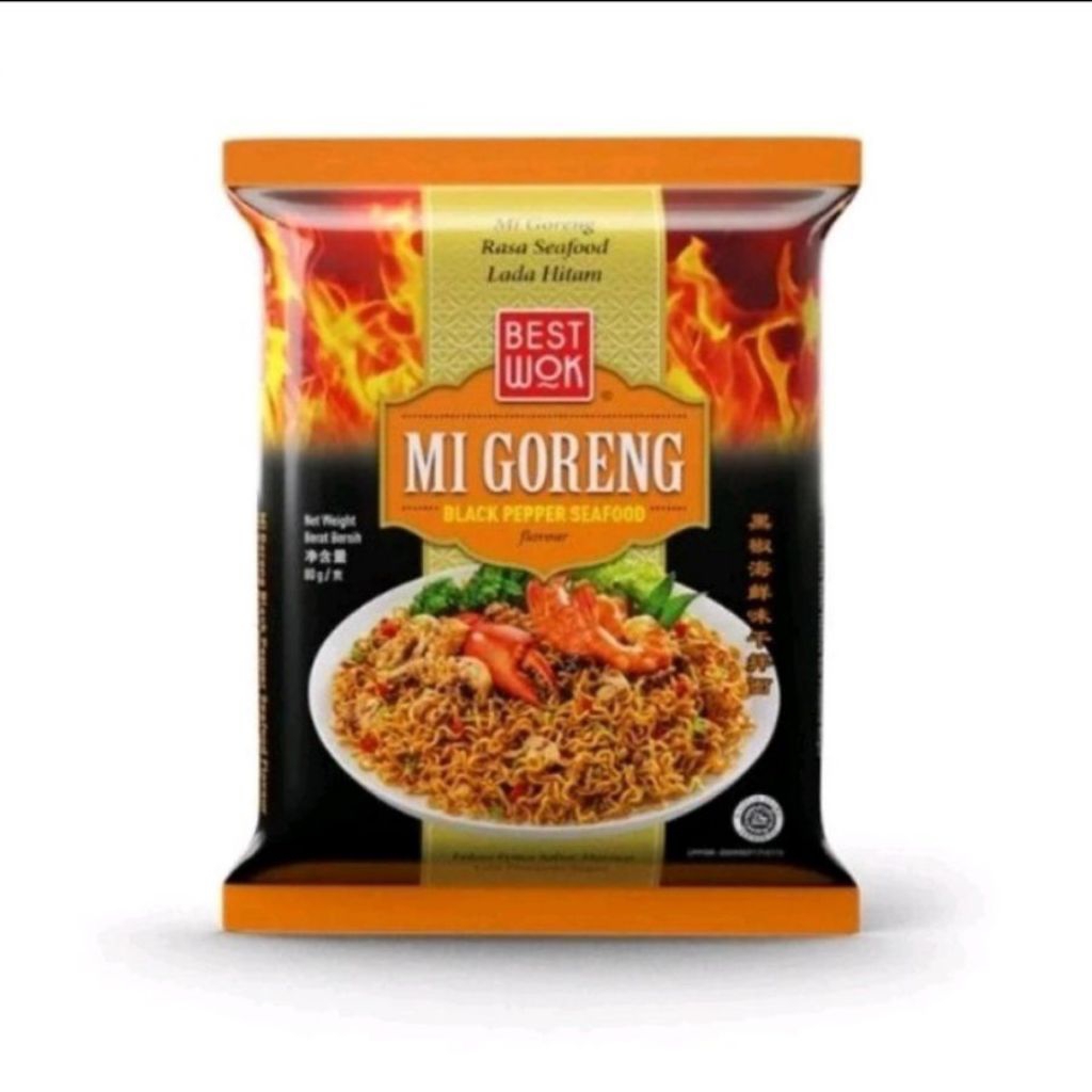 

Best Wok Mie Instan Mi Goreng Black Pepper Seafood 80gram