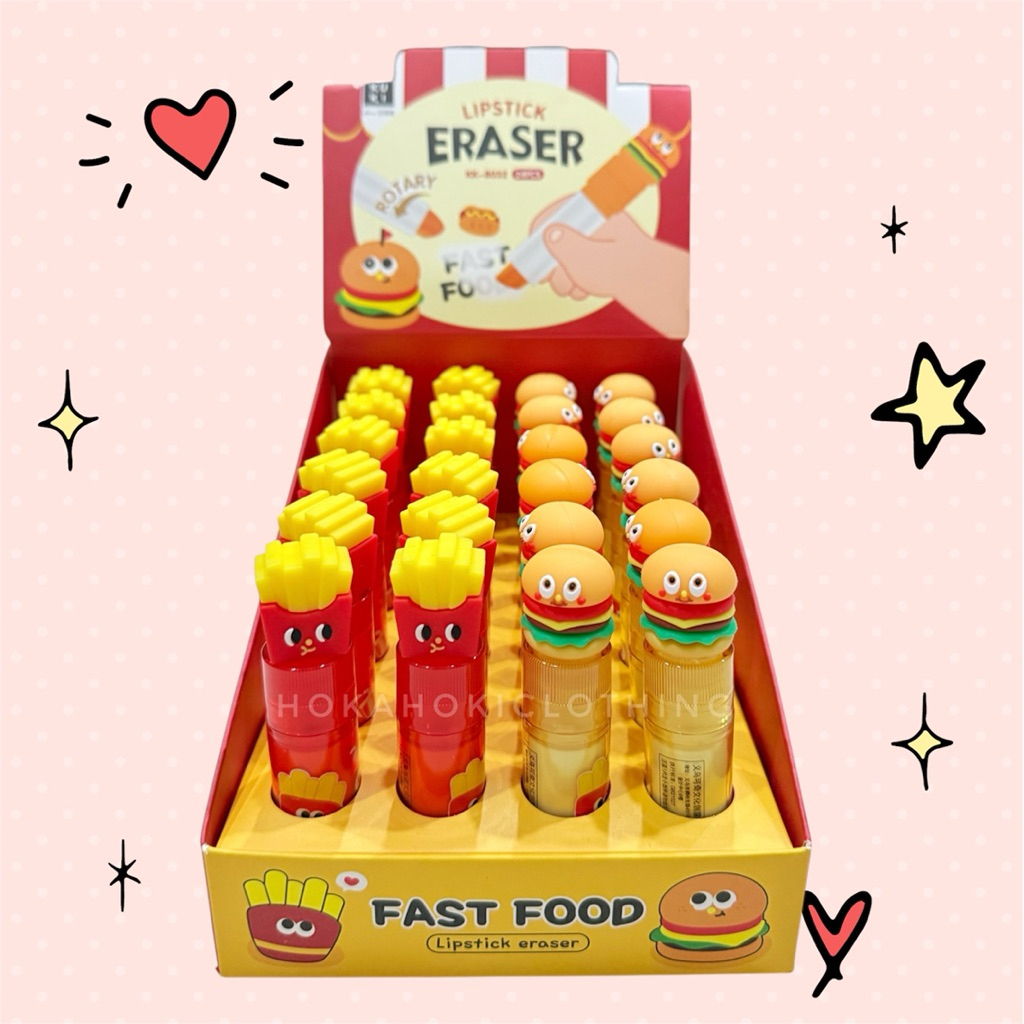

Penghapus Lipstik KUKI Lucu / Lipstick Eraser Fast Food / Lipstik Penghapus Lucu