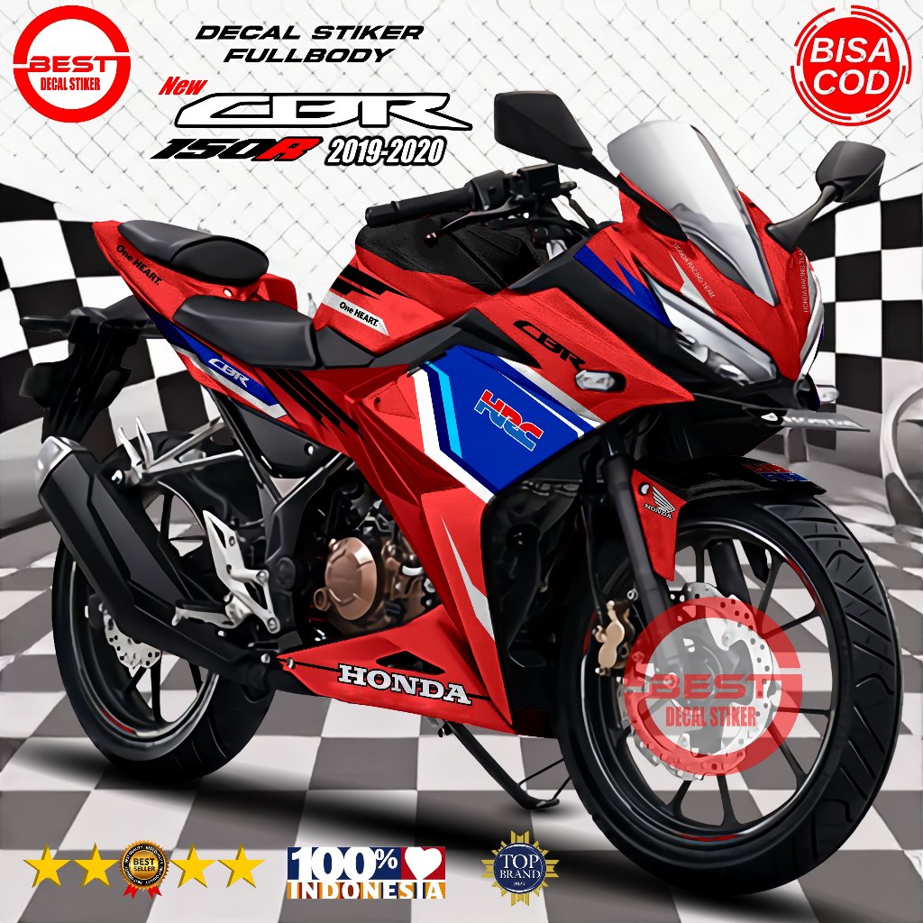 Decal CBR 150R 2019-2020 Fullbody Motif HRC - Variasi Stiker Decal Full Body CBR 150R K45N 2019-2020
