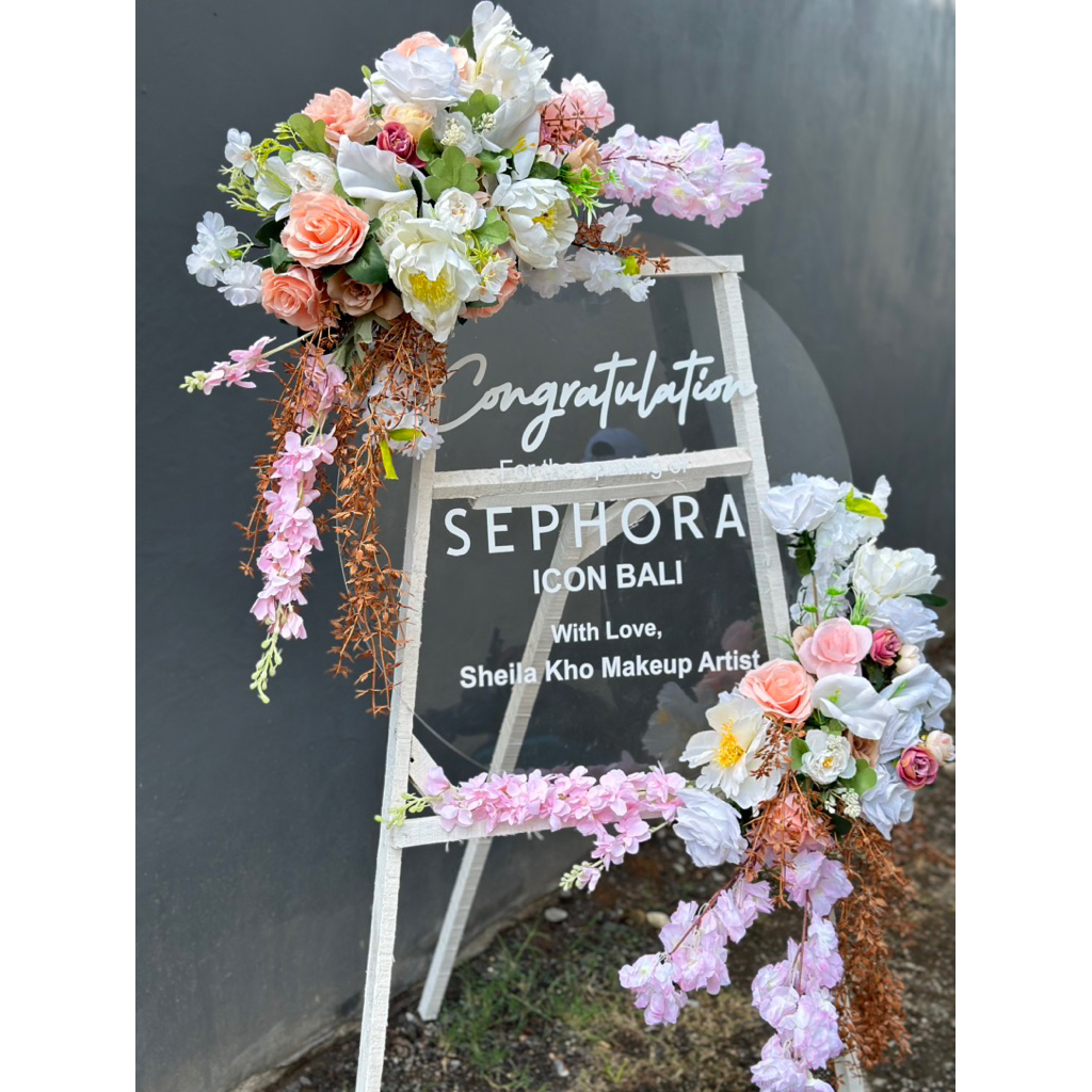 PU00123 Achrelik D:80cm Bunga Palsu REAL PICTURE ASLI/Karangan bunga Bali/duka cita/papan ucapan wed