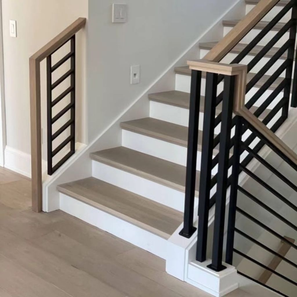 Railing Tangga Minimalis Pegangan Kayu