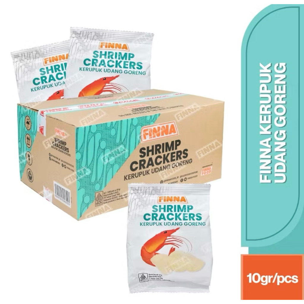 

FINNA kerupuk udang 10 gr 1 karton isi 120pcs