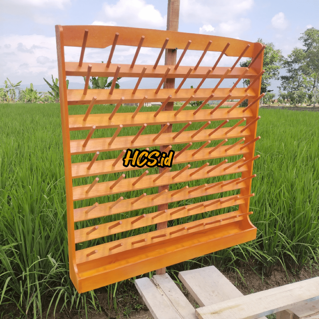 Rak Benang obras 90  Stik Kapasitas Benang Besar 5000 Yard | Rak Benang Kayu 65x75cm
