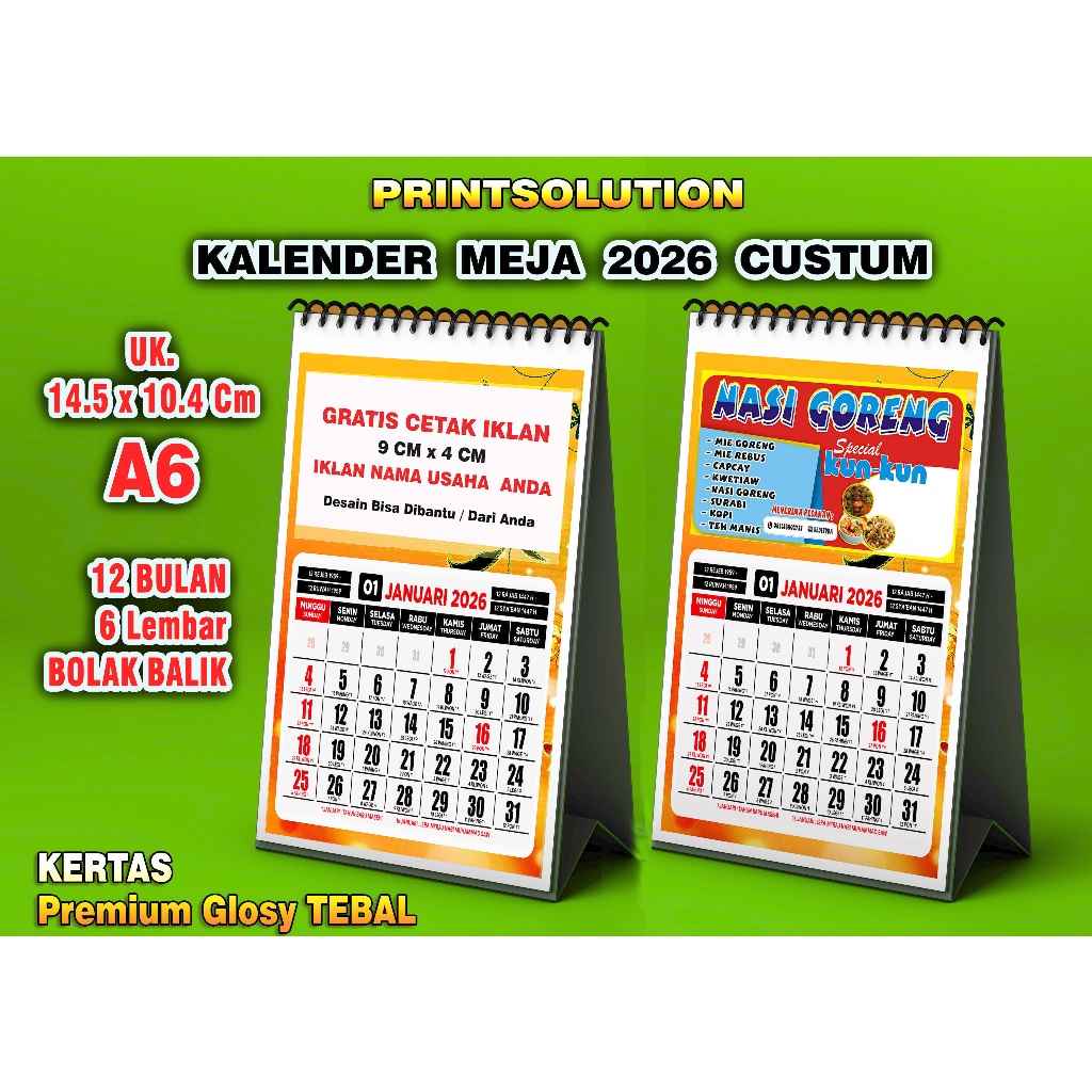 

Kalender Meja 2026 Dengan iklan