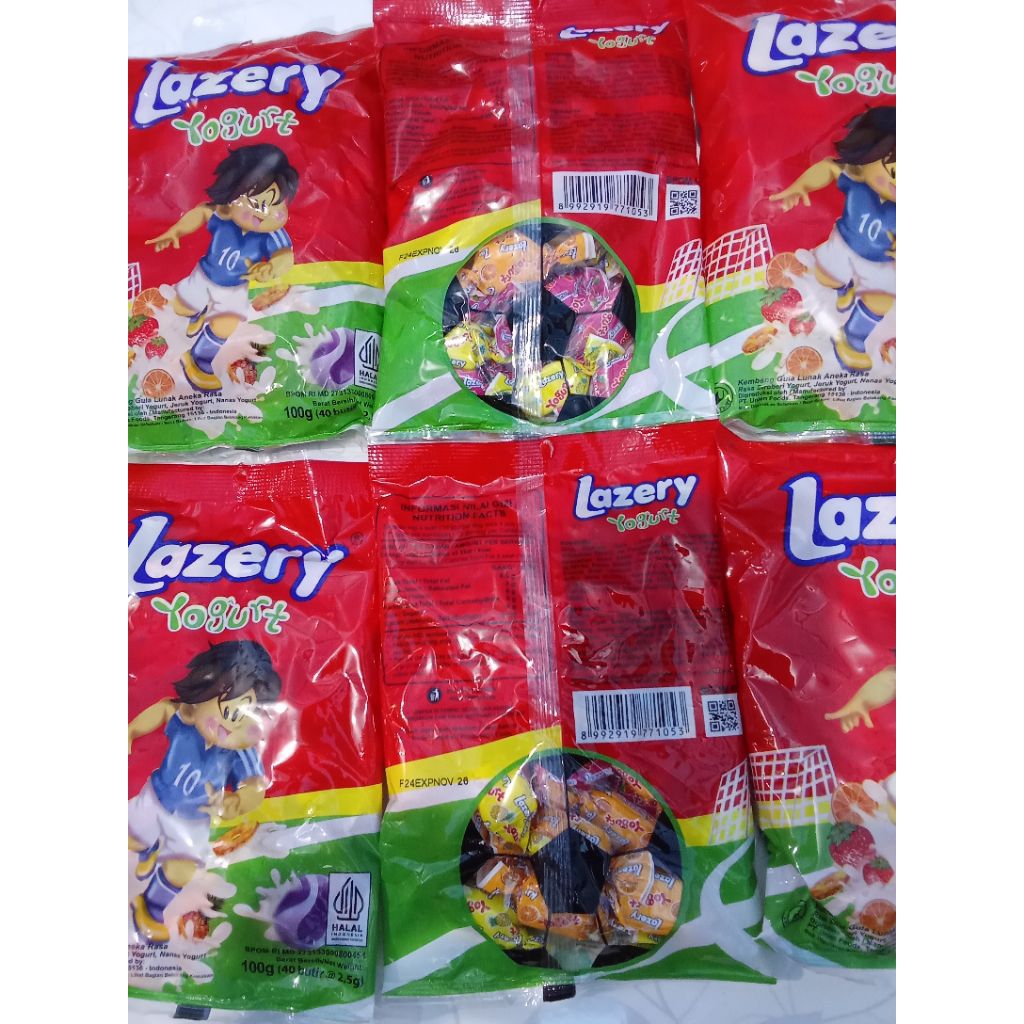 

PERMEN LAZERY YOGHURT ISI 40 BUTIR/PERMEN ANAK VIRAL ANEKA RASA/PERMEN LAZERY BERAT 100 GRAM