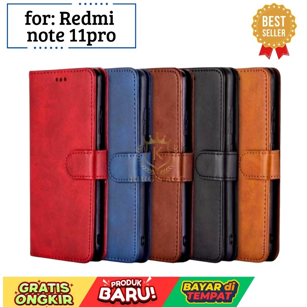 Flip Case Untuk Redmi note 11pro Flip Case Kulit - Casing hp redmi note 11pro Dompet/Case Wallet Lea