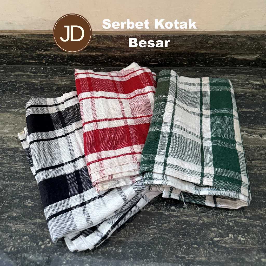 Serbet Motif Kotak Besar Sedang Kecil / Kain Lap/ Lap Piring / Lap Kotak / Lap Murah