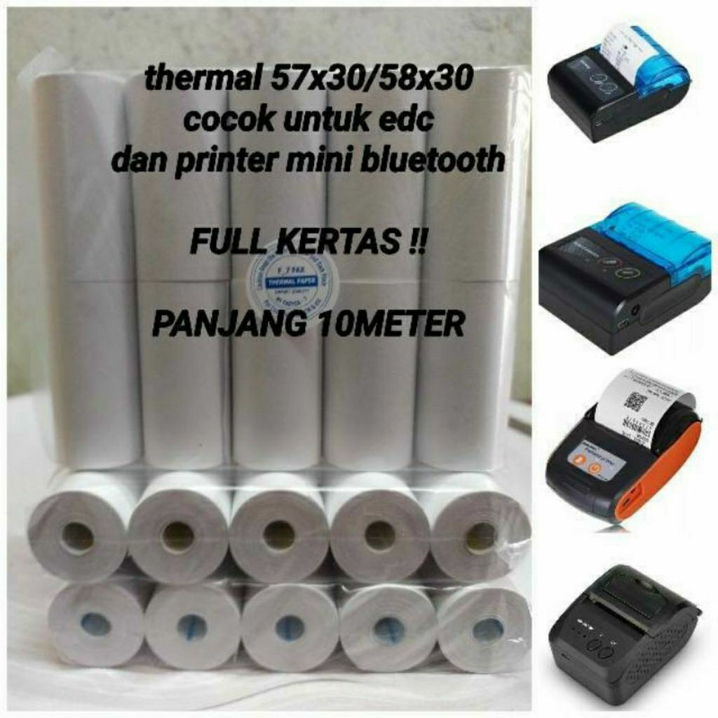 

kertas thermal ukuran 57x30 untuk mesin edc