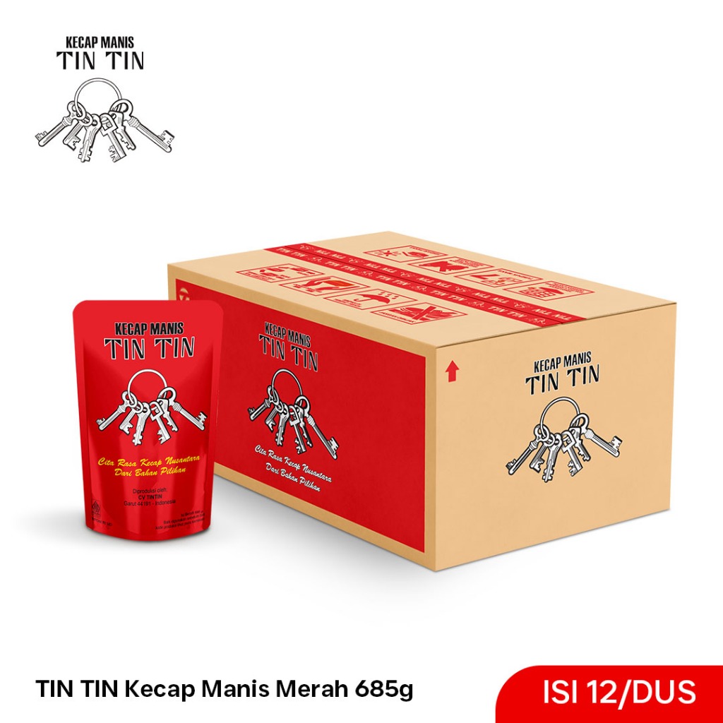 

TIN TIN CAP KUNTJI Kecap Manis Merah Pouch 685gr ISI 12 pcs