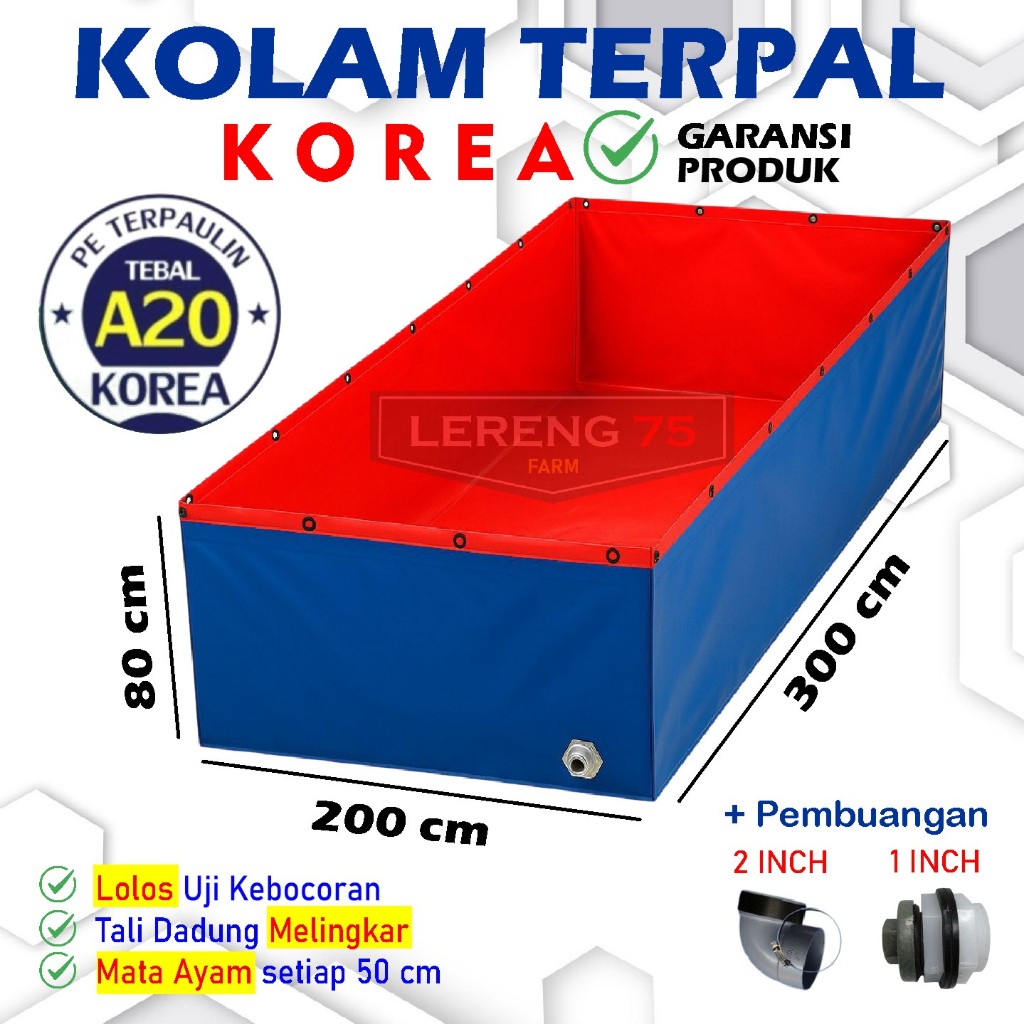 Kolam Terpal 300x200x80  Korea | Kolam Terpal A20 3x2x08 Korea
