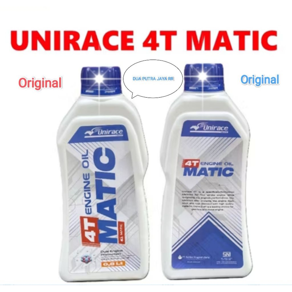 Murah SNI Oli Mesin Motor matik UNIRACE 4T MATIC Scooter 800ML 800 ML Unirace 4t scooter 10w 40 Orig