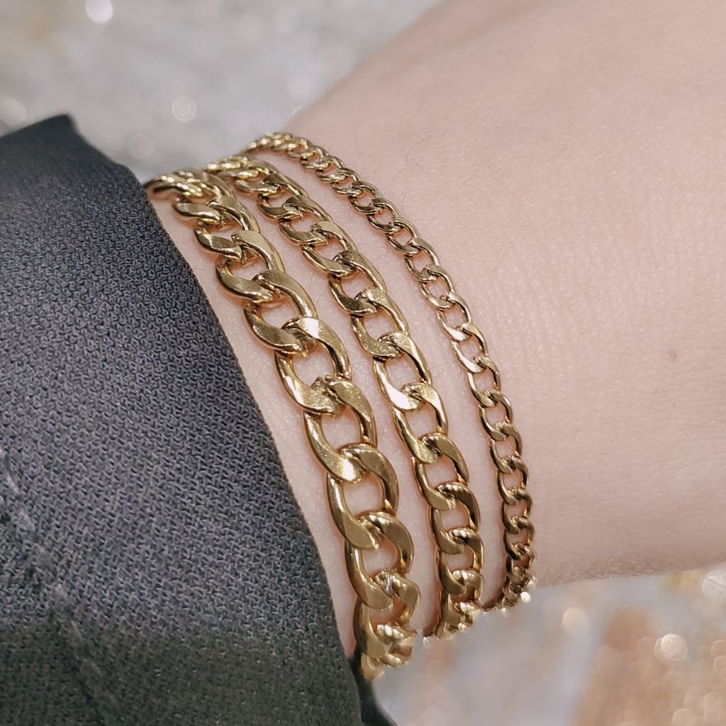 gelang titanium sisik naga rantai klasik remaja dewasa