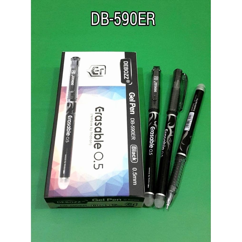 

Pulpen Gel Erasable DEBOZZ 0.5mm Hitam | Pen Bisa Dihapus DB-590ER | Isi 12pcs/Box - Alat Tulis Kantor/ATK Murah Medan