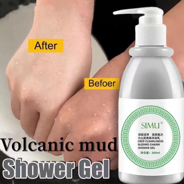 Simu Volcanic Mud Shower Gel, Deep Cleansing and Whitening Skin