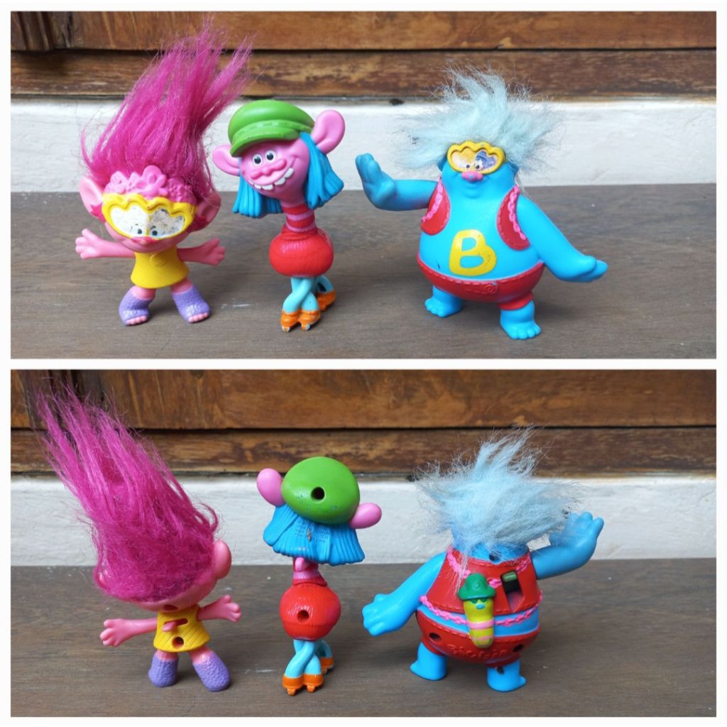Figure Mainan set Trolls World Poppy Trolls, Cooper dan Biggie Original DWA Mc Donald's