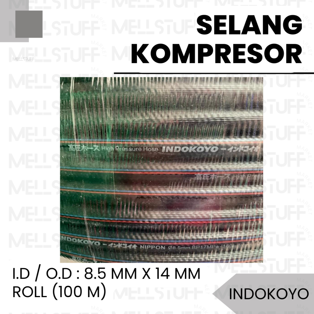 Selang Angin Kompresor INDOKOYO 8.5MM × 14MM (100 Meter) Compressor High Pressure Steam