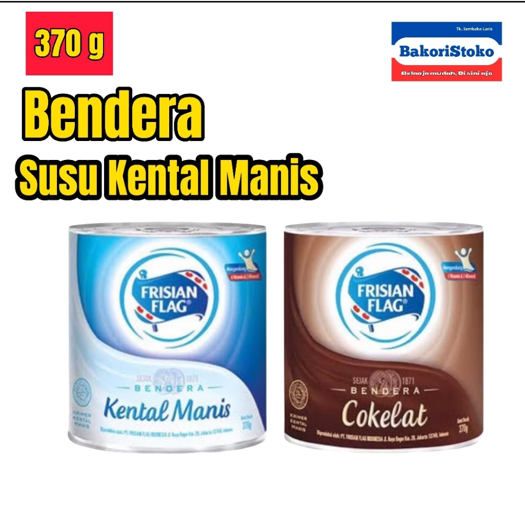 

FRISIAN FLAG Susu Kental Manis 370ml KALENG / Tekstur Lembut Putih / Coklat