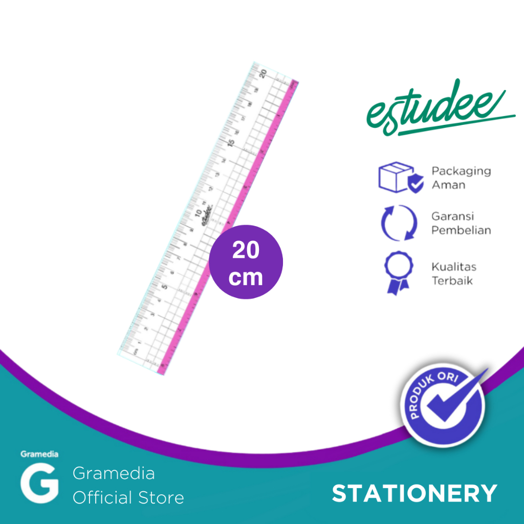 

Gramedia Pettarani - PENGGARIS ESTUDEE GRAPHIC RULER 20CM RED