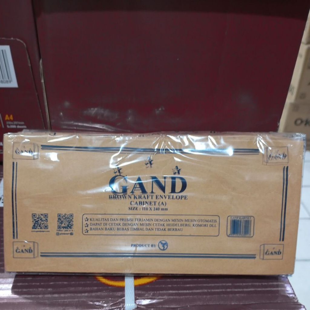 

Amplop coklat kabinet seal merk gand