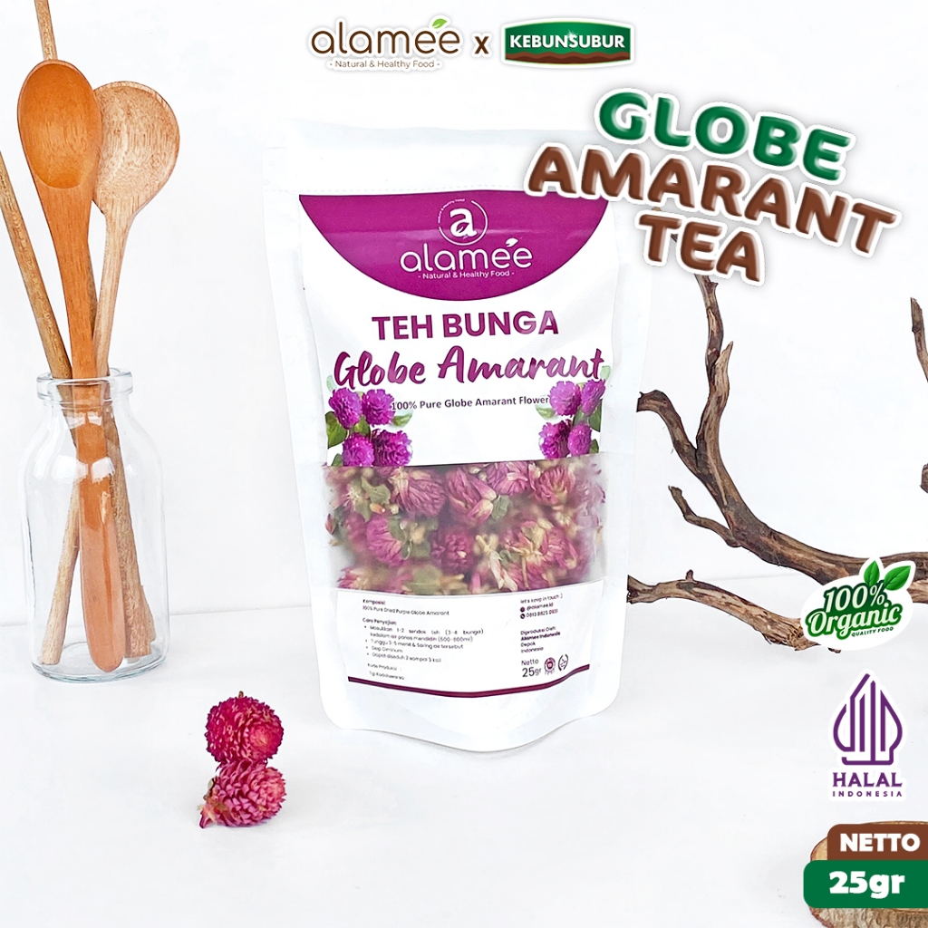 

ALAMEE Teh Bunga Globe Amaranth Kering Tea Herbal Organik Dried Flower 25gr Premium kebunsubur