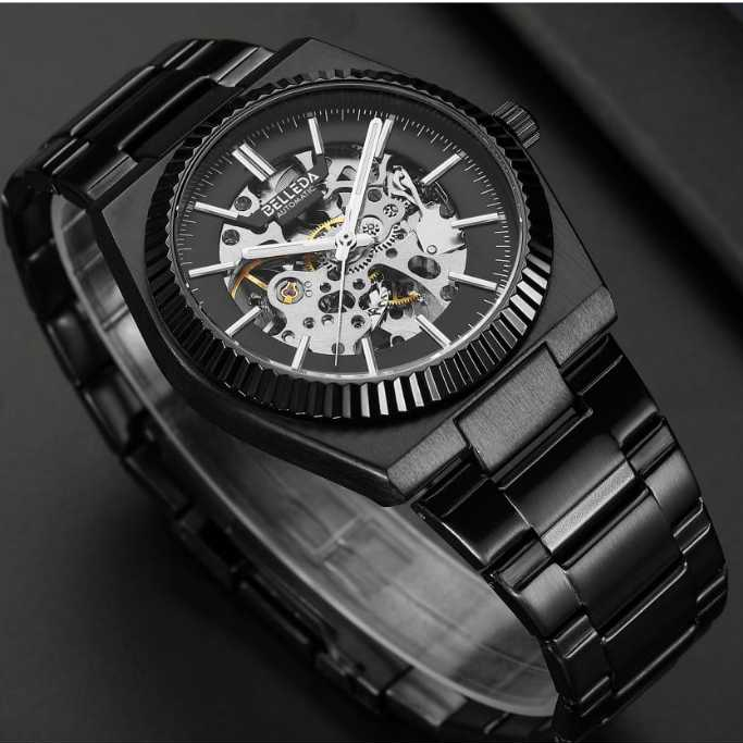 Jam Tangan Pria BELLEDA 9542 Automatic Gear Bisa Putar Stainless Full Water Resistence 30M