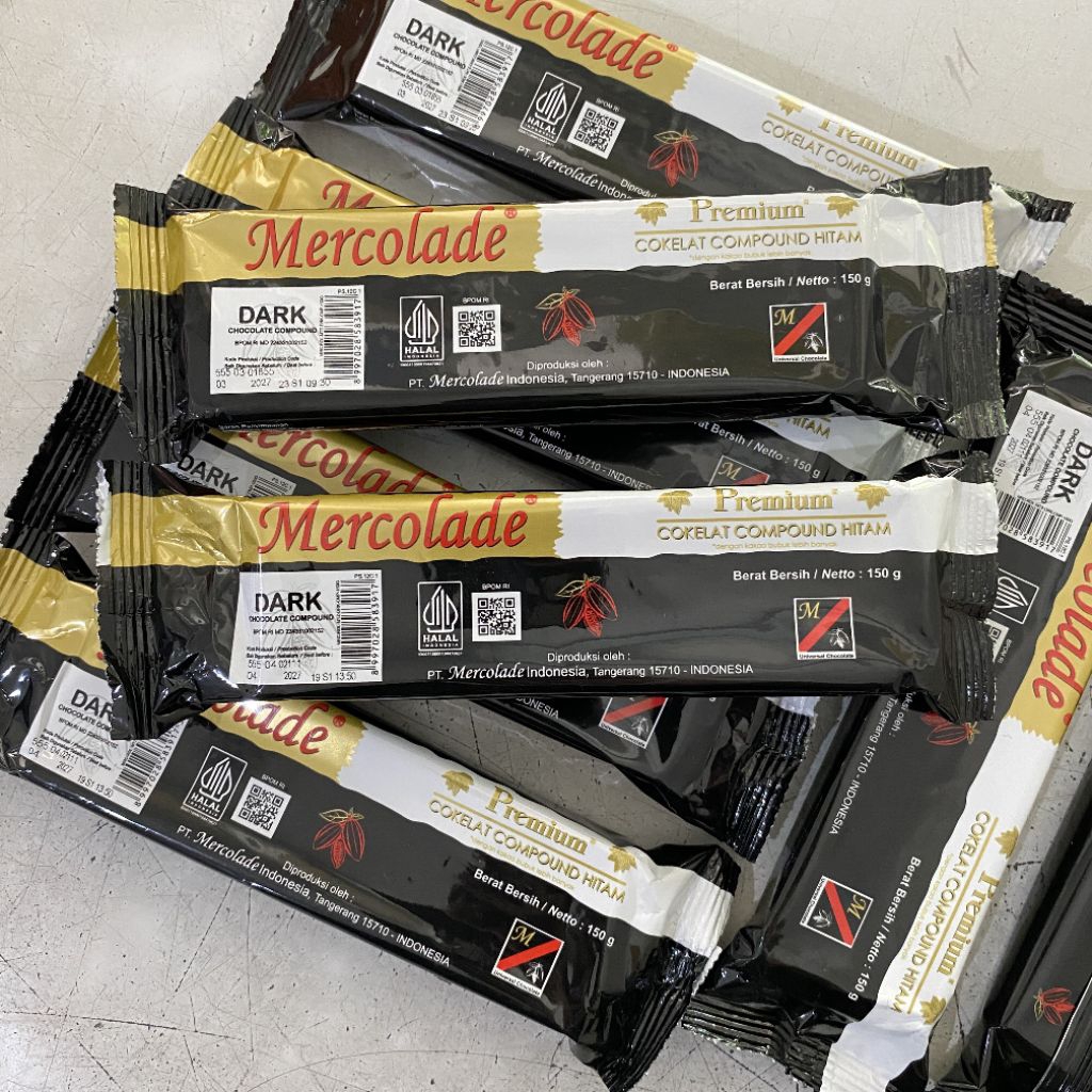 

Mercolade premium dark chocolate compound 150 gram | mercolade premium cokelat compound hitam | dark cokelat mercolade | mercolade cokelat premium