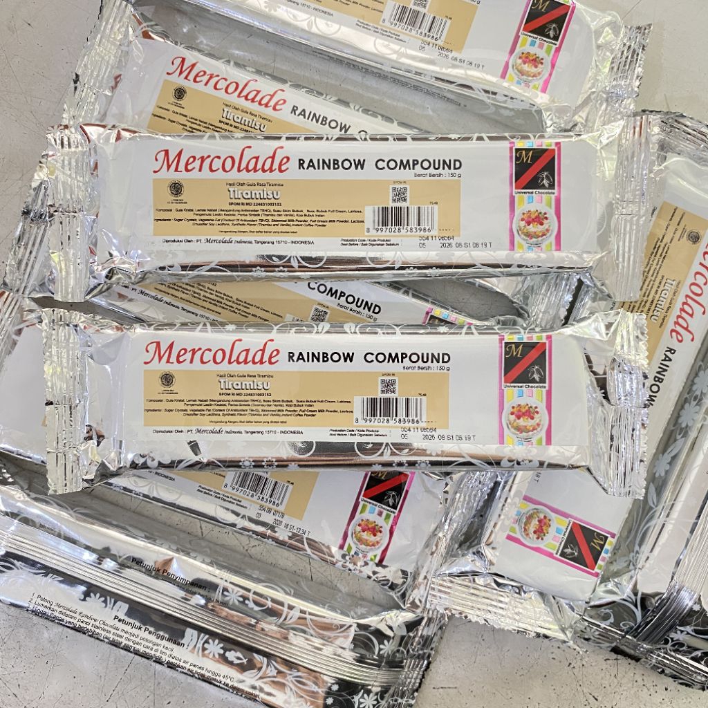 

Mercolade tiramisu chocolate compound 150 gram | mercolade rainbow | cokelat batang rasa tiramisu