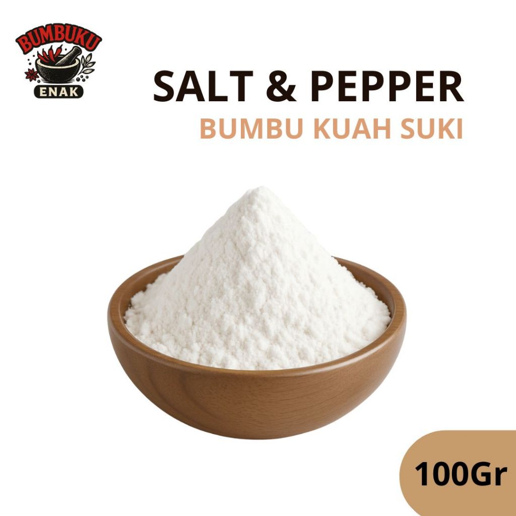 

Bumbu Kuah Suki Rasa Salt & Pepper 100gr – Kuah Gurih Pedas Lada Asin, Cocok untuk Steamboat, Shabu & Masakan Praktis