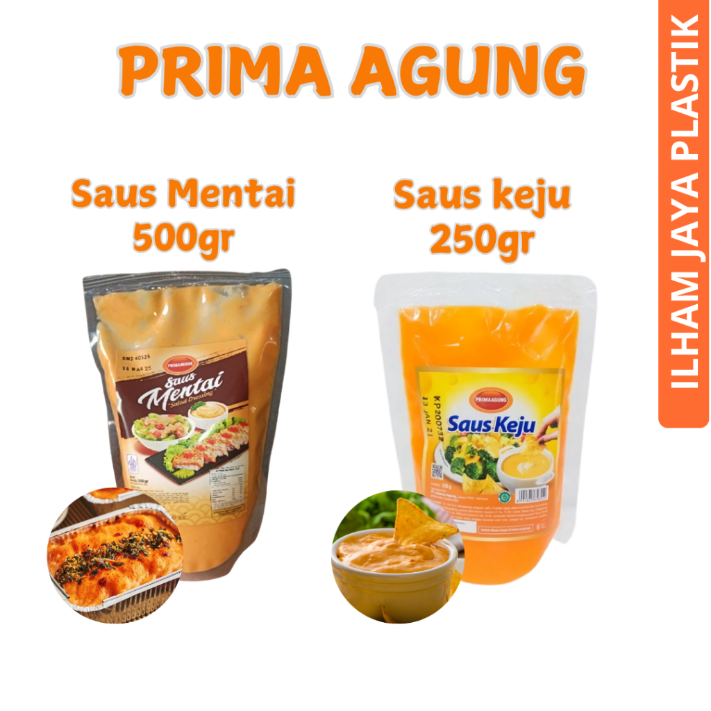 

Prima Agung Saus Mentai Instant 500gr/ Saus keju 250gr/saos mentai/saos keju