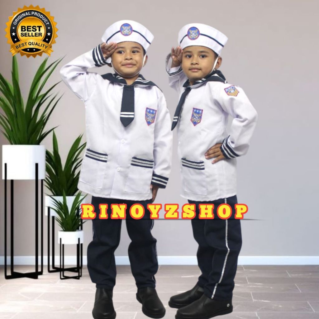 Baju Profesi Anak Pelayar Cilik / Baju Popaye Anak / KOSTUM POPEYE CILIK / BAJU KARNAVAL PELAUT POPA