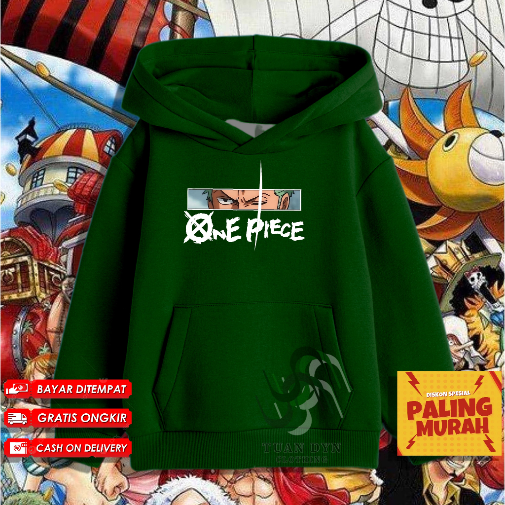 Jaket Hoodie Anak Anime One Piece Zoro - Jaket Hoodie Anak Karakter Roronoa Zoro - Jaket Anak Anime