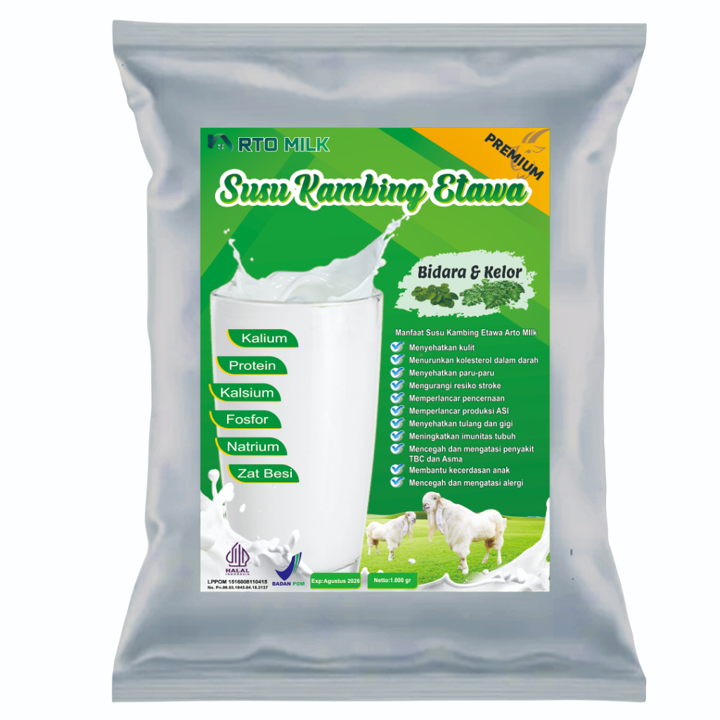 

Susu Bubuk Kambing Etawa Ekstra Rasa Bidara Dan Kelor Isi 1kg Premium Aluminium Foil Arto Milk