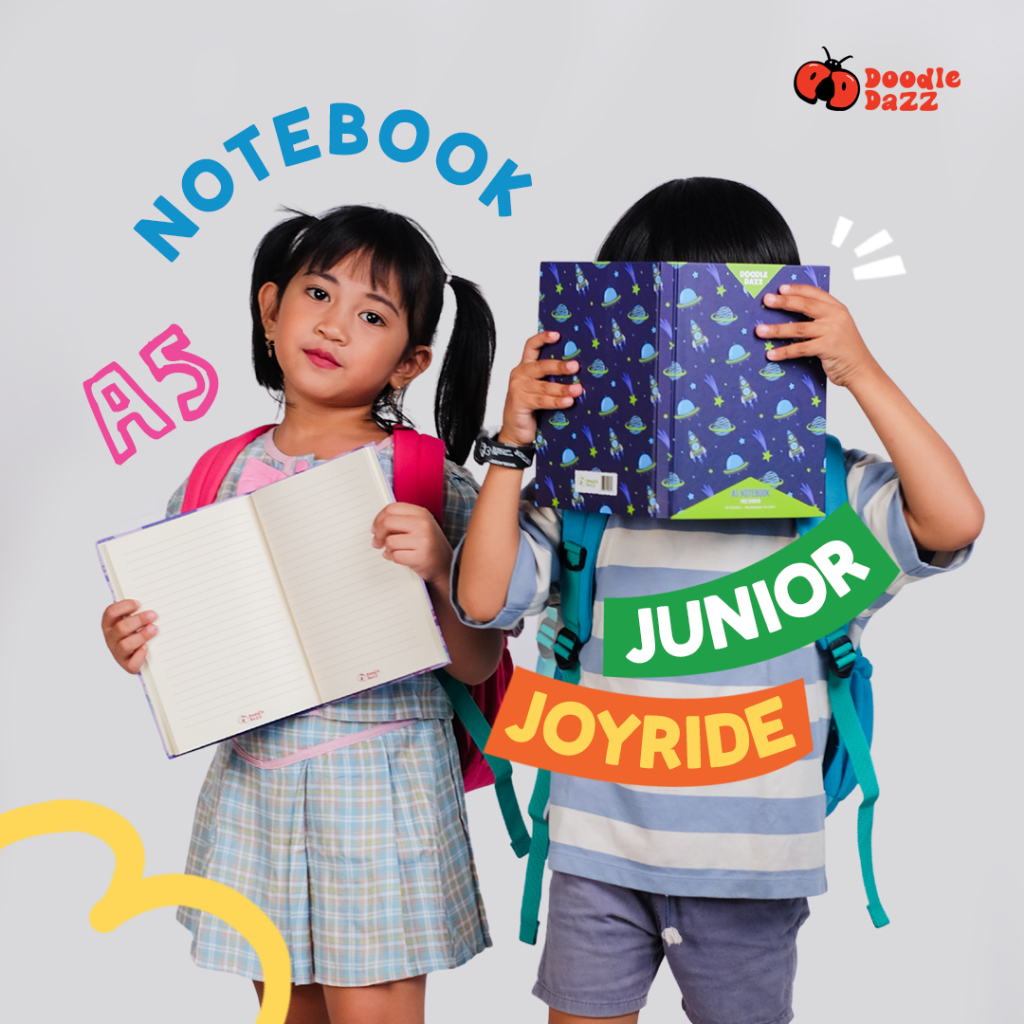 

Doodle Dazz Notebook A5 Junior Joyride Hardcover| Notebook Anak anak| Notebook isi 50 Lembar| Notebook Anak Lucu| Buku Motif Anak