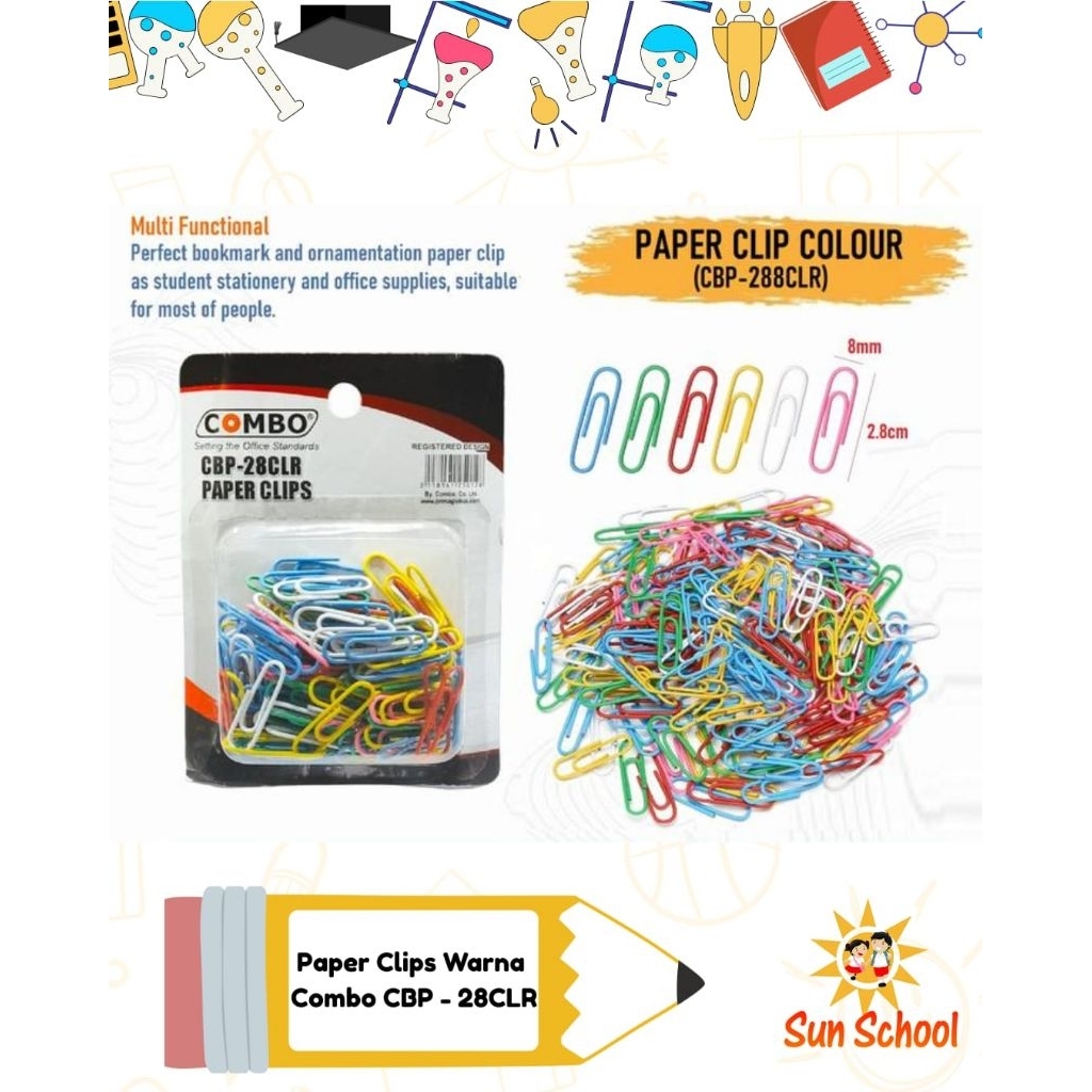 

Paper Clip jumbo warna warni V-tec / Combo