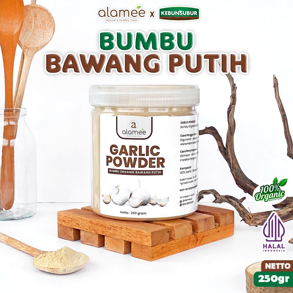 

ALAMEE Bawang Putih Bubuk Garlic Powder Ground Bumbu Dapur Organik Murni Asli Seasoning kebunsubur