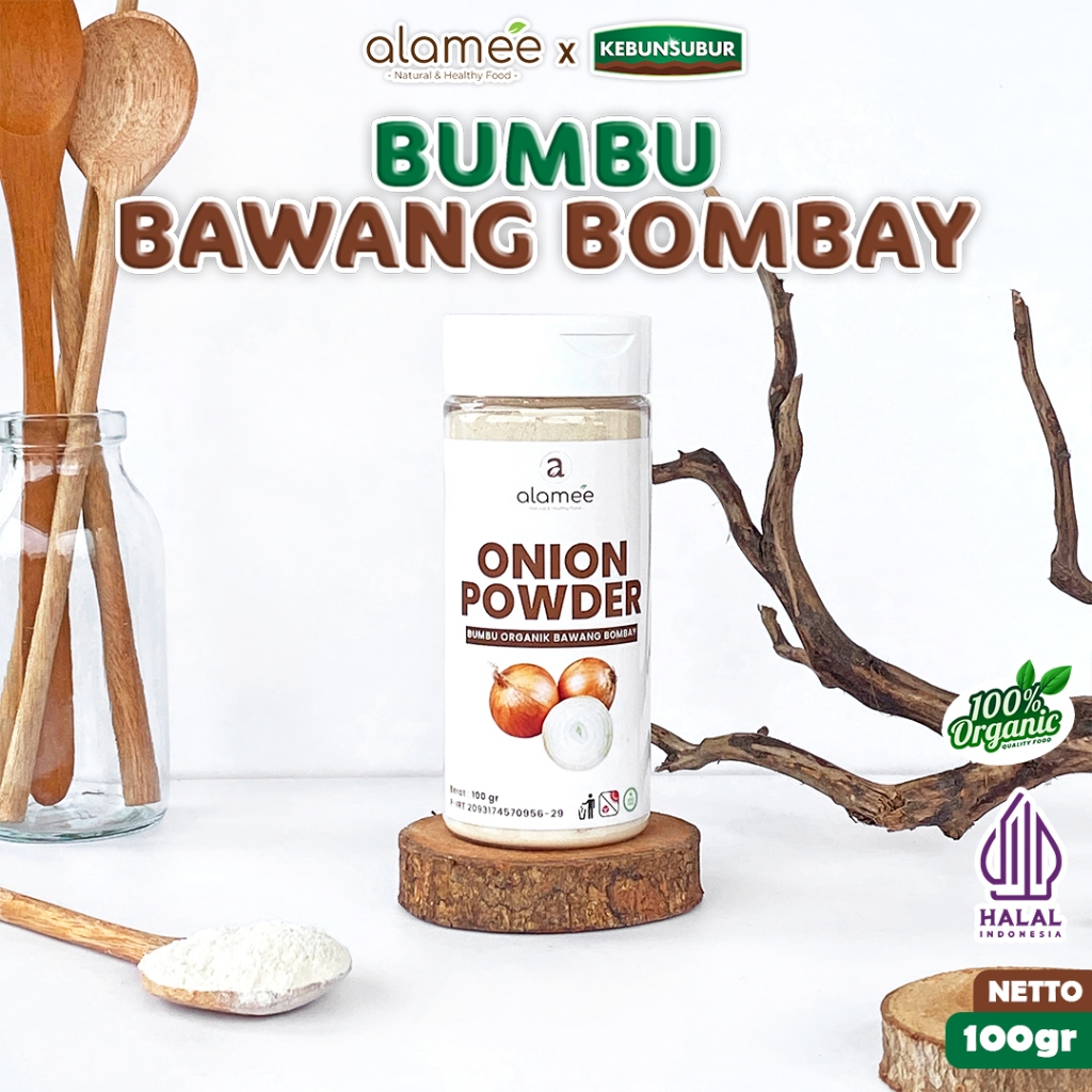 

ALAMEE Bawang Bombay Bubuk Bumbu Dapur Organik Onion Powder Ground Spice Bombai Tabur kebunsubur