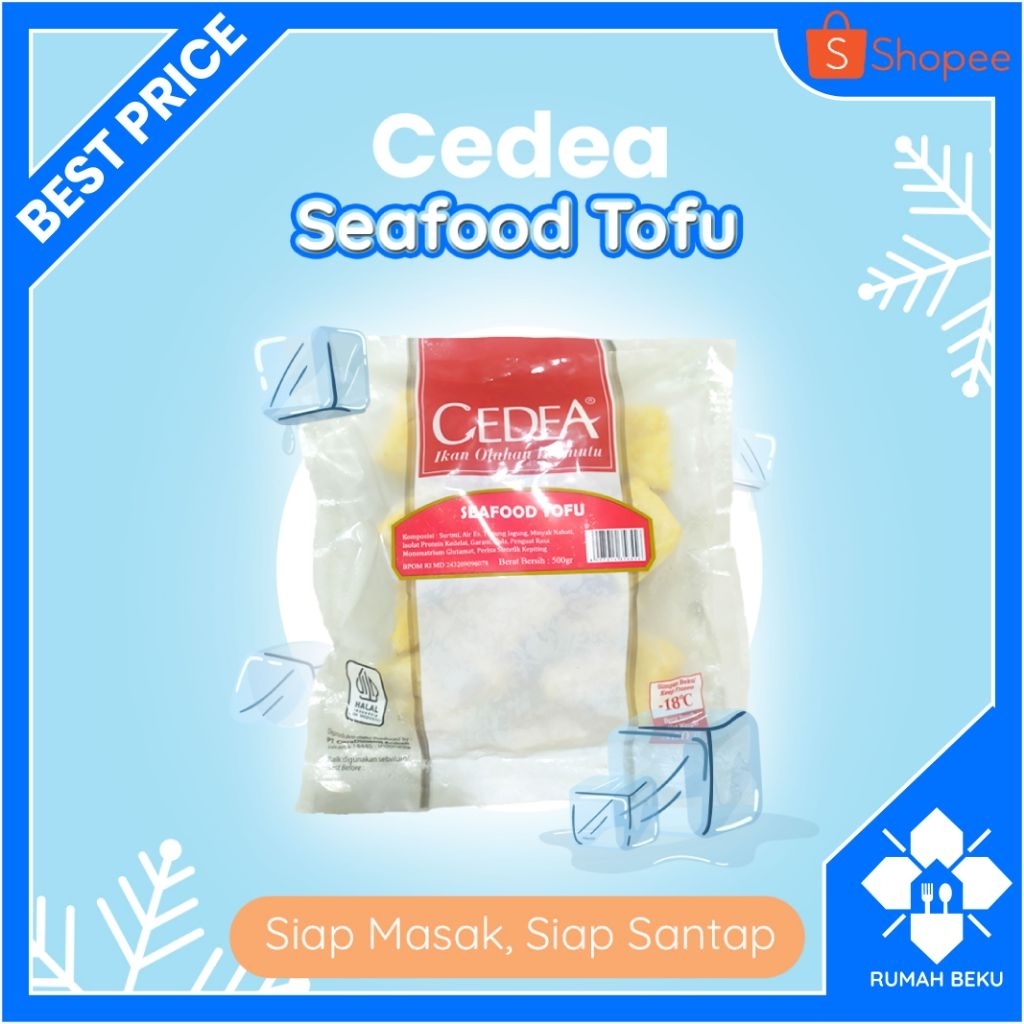 

Seafood Tofu Siap Goreng - Lembut & Gurih - 500gr | Rumah Beku
