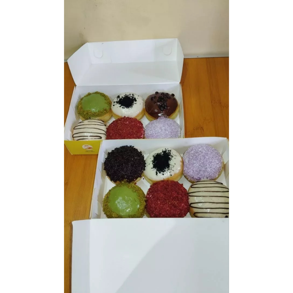 

wadah dus donat buat isian 6 donat (10 lmbr)